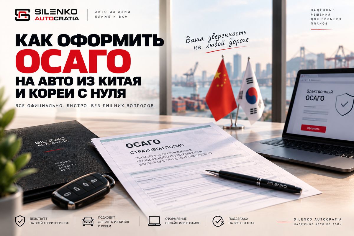 Как оформить ОСАГО на авто из Китая и Кореи с нуля