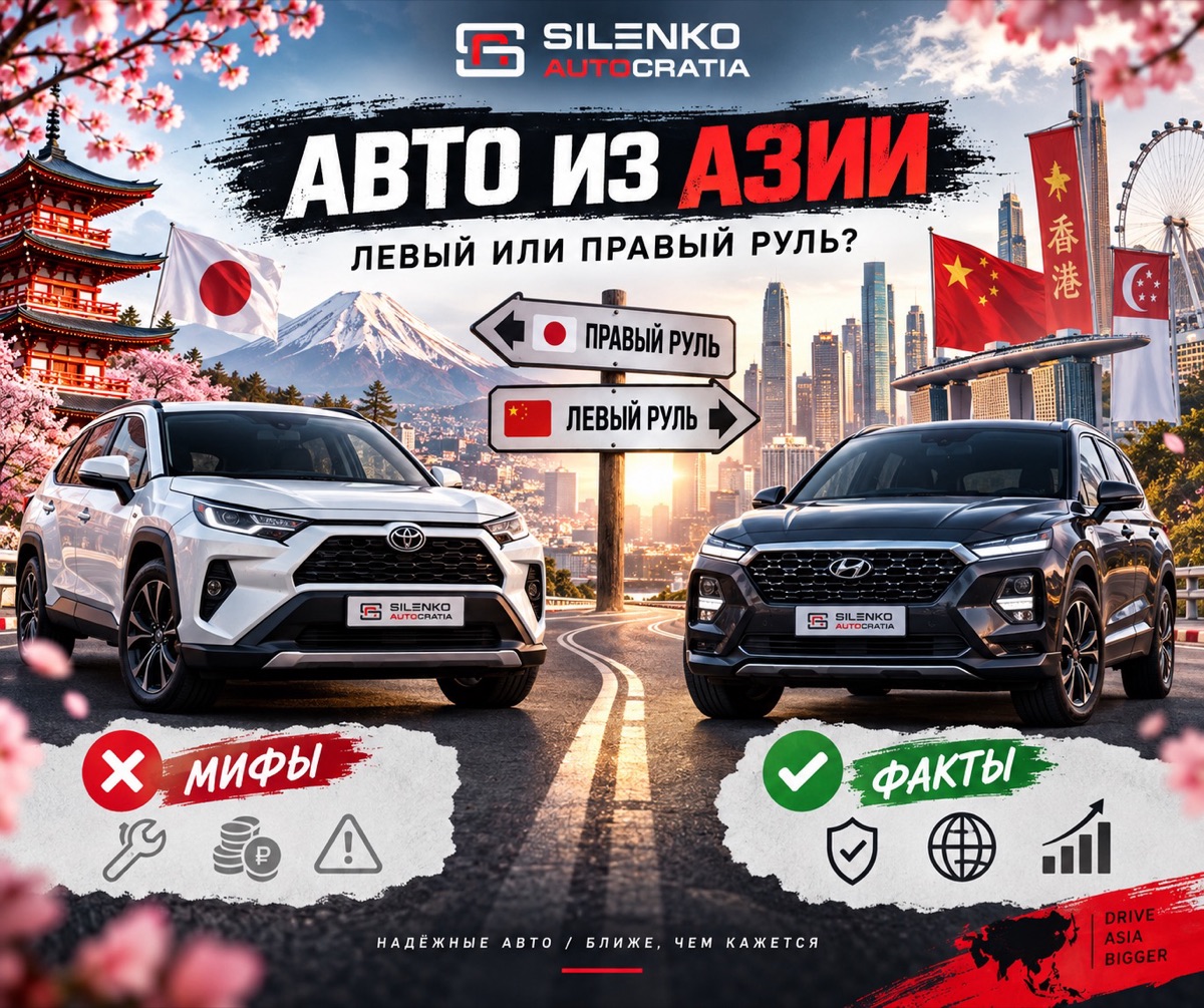 Авто с левым и правым рулём из Азии — мифы и факты